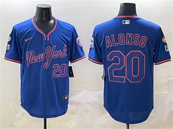 Mens New York Mets #20 Pete Alonso Royal 2025 Spring Training Stitched Jersey